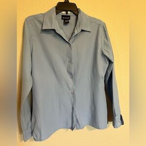 Bay Studio M Light Blue Long Sleeve Button-Up Blouse